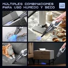 CYAspiradora de Mano 2 en 1 Base de Carga Rápida y Almacenamiento [Uso en Seco y Húmedo] 9000Pa Fuerte Succión Dura 30 Min Filtro HEPA Aspirador Inalámbrica para Auto Hogar Oficina Mascotas - blanquecino - Ver 5