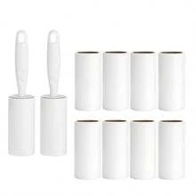 1/12件装家用粘毛滚筒刷，可重复使用衣物清洁刷，粘毛纸掸，适用于宠物毛发、衣物、家具（白色手柄） - 白色 - 查看 18