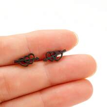 1 Pair ‌ Fashionable Heart-Shaped Arrow-Ear Studs ‌, Simple And Exquisite Style, Small And Delicate, Suitable For Daily Wear - GED738 - View 9
