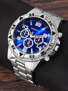 4/2pcs Set Luxury High-End Men's Quartz Watch, Zinc Alloy Strap And Genuine Leather Strap, Perfect Gift For School, Graduation Ceremony Or Any Occasion, Suitable For Brothers To Wear, Ideal Gift For Men - Suitable For Various Occasions - Multicolor - View 9