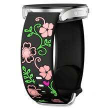 适用于三星 Galaxy Watch 7/FE 6 5 4 40mm 44mm、Galaxy Active 2 的花卉表带，20mm 表带，刻有可爱花朵图案，柔软硅胶材质，替换表带，时尚配饰，女士款 - 20mm - 查看 12
