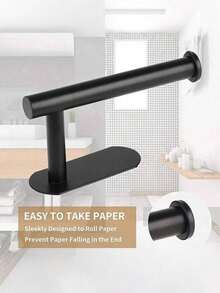 1pc No Drill Bathroom Toilet Paper Holder, Wall Mounted Tissue Paper Towel Rack, Bathroom Storage Shelf, Kitchen Paper Towel Holder - Multicolor - View 12