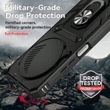 Heavy Duty Case For Poco C75 And Redmi 14C - Includes 2 Tempered Glass Screen Protectors With Sliding Camera Protection Window And Phone Stand - Black - Redmi 14C 和 Poco C75+ 黑色 - 查看 6