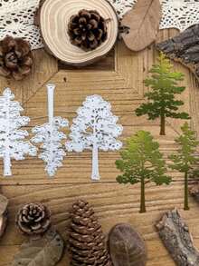 复古秋冬松树剪影金属切割模具，DIY剪贴簿相册卡片家居装饰节日贺卡手工工艺品 - 單件 - 查看 8