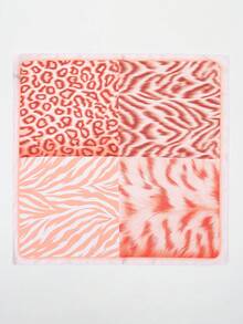 1pc Simple Printed 70cm Square Scarf, New Spring Bandana For Women, Versatile Waist Belt, Headband, Headwrap, Fashion Neckerchief - Multicolor - View 3