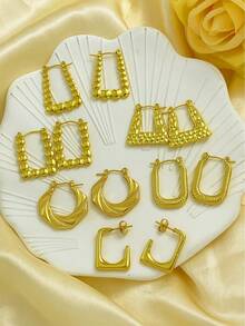 1/2/4/6 Pairs Fashion Earrings Lucky Gift Box For Gril Women 50 Style Random Shipping Fashionable And Exquisite Women's Earrings, Elegant And Simple Earrings - Multicolor - View 2