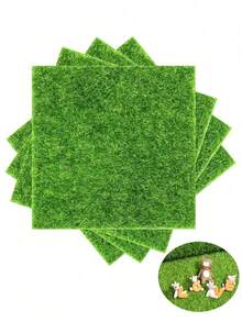 1/3/5 peças Ladrilhos de Grama Artificial Verde Vívido, Ideal para Decoração DIY, Textura Realista e Efeito de Folha Detalhado, Perfeito para Projetos DIY, Presentes de Aniversário, Decorações de Feriados, Jardins de Fadas em Miniatura, Decorações de Natal e Páscoa - multicolorido - Visão 1