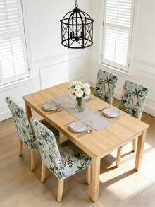 1/2/4/6pcs Printed Milk Silk High Back Chair Covers, Random Pattern Cutting, Modern Polyester Stretch Dust-Proof Washable Slipcovers For Living Room, Dining Room, Bedroom - Multicolor - View 6