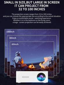 1台M200S便携式迷你投影仪，320*240P分辨率 | 有线手机投屏 | USB/SD/AV/HD/Type-C接口 | 适用于家庭、聚会、办公室、旅行、户外电影投影 | 无内置系统 | 附赠5V 2A适配器 - 黑色 - 查看 6