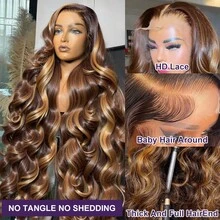 NATAN Elegant Women's Lace Front Wig 13x6 - 130% Density Loose Wave High-Temperature Fiber Hairpiece, Glueless Transparent Lace Elegant Wig Suitable For All People - S4/27 - View 6