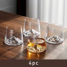 高档水晶山形杯 冰山玻璃杯 观山杯 日式雪山杯 水杯 茶杯 威士忌杯 - 白色 - 查看 3
