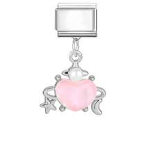 1件DIY模块化互扣手链吊坠，饰有心形、蝴蝶、樱桃元素，适合作为派对礼物送给朋友/情侣，适用于圣诞节、新年、万圣节、情人节等场合，设计精美，不锈钢材质，本地制造，实用时尚，圣诞节和万圣节必备单品，秋季色调，圣诞风格，圣诞装饰，派对穿搭指南