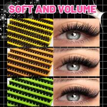 200 racimos de pestañas segmentadas para estilos DIY, 10 filas de pestañas individuales rizada coqueta, densidad ajustable - D - Ver 5