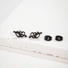 1 Pair ‌ Fashionable Heart-Shaped Arrow-Ear Studs ‌, Simple And Exquisite Style, Small And Delicate, Suitable For Daily Wear - GED738 - View 5
