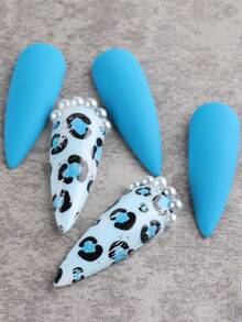 FULL BEAUTY 10片豹纹美甲转印贴纸，动物蛇斑马花卉箔纸美甲贴花配件 - 彩色 - 查看 7