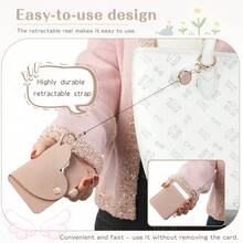 1 Set Retractable Keychain Lanyard With Cute Heart Shaped Keyring, And 1 Retractable Durable Card Holder Keychain Pouch - Multicolor - View 3