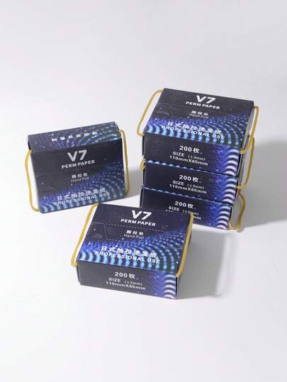 200 Stück/Box Japanisches Ziehpapier für Dauerwelle, tragbares Dauerwellenpapier, Kaltpermanent Locken Papier, Heißpermanent Wickler Dauerwellenpapier, ultra-dünnes perforiertes Dauerwellenpapier, geeignet für Friseursalons, verpacktes Dauerwellenpapier für Haarstyling