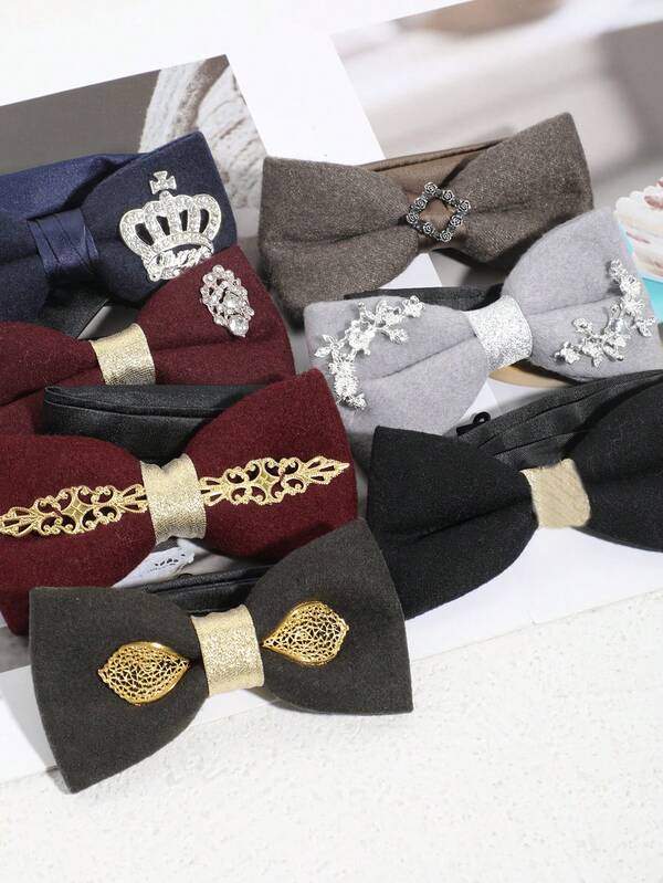 1件时尚奢华亚克力镀层配饰可调节领结，男女皆宜，适合派对和正式场合。