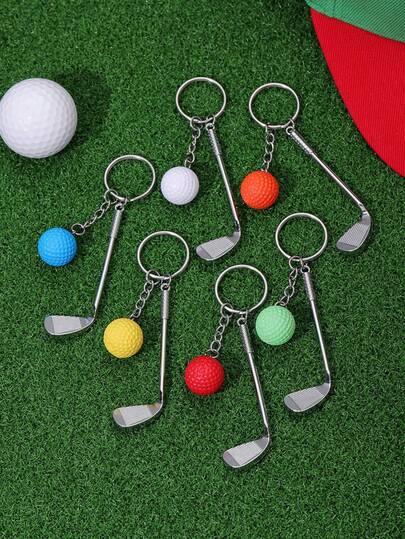 Golf Club Keychain Casual Golf Ball Key Chain Pendant Golf Gifts Keychain For Men Women Golfers For Backpack Schoolbag Sports Bag Funny Golfs Ball Keychains Bag Pendant Decorations Golf Enthusiast Accessories Golf Lovers Gifts
