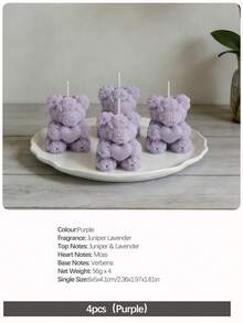 2pcs/4pcs Rose Bear Scented Candles - Cute Decorative Items And Handmade Gifts, Suitable For Women/Friends, Ideal For Wedding Souvenirs, Elegant Decorations And Gifts, Valentine's Day Gifts, Graduation Gifts, And Bedroom & Room Decor. - Multicolor - View 35