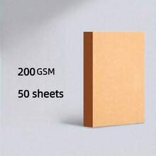 50 Sheets A4 Black/White/Brown Cardstock, 200gsm/300gsm Thick Kraft Paper - 50 A4 Sheets - View 9