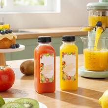 Tomnk 12/36/45/56pcs 12/16oz Plastic Juice Bottles With Caps, Reusable Juicing Bottles, Clear Empty Containers For Drinks, Smoothies And Other Beverages - Clear - View 6