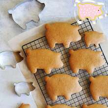 3pcs Mexican Sweet Bread Mold And Piggy Cookie Cutter - Traditional Sweet Bread Baking Mold For Making Mexican Sweet Bread And Piggy Gingerbread - Silver - View 5