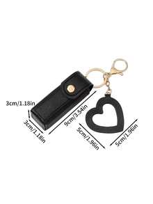 1个创意新款迷你心形镜面口红盒，皮革口红包，钥匙扣挂件，汽车装饰挂件，背包挂饰，时尚钥匙扣挂件，旅行化妆包，零钱包，收纳袋，多功能收纳盒，可装硬币、化妆品、口红、钱包、手提包挂件 - 彩色 - 查看 13