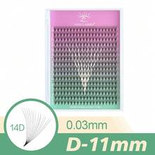 SONG LASHES 14D 16 Rows 320pcs D-Curl Voluminous Eyelash Extensions, Extra Large Tray, Pointed Flat Base, Pre-Made Lashes, 0.03mm Thickness, 8-15 Lashes Per Cluster, Eyelash Extension - D - View 16