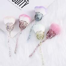 Nail Polish Dust Brush, Soft Bristle Brush, Flower-Shaped Nail Buffing Dust Brush, Transparent Pink, Green, And Blue Blush, Loose Powder, And Highlighter Brushes Are All Makeup Brushes. - Multicolor - View 7