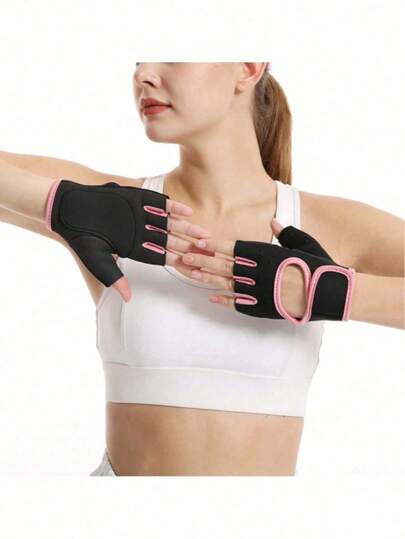 1 par de guantes de levantamiento de pesas transpirables unisex, con correa de muñeca y palma antideslizante de silicona, adecuados para entrenamiento de crossfit y ejercicios de fuerza