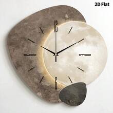 1个2D立体星球彩色积木静音挂钟，超静音石英机芯，无滴答声，适合装饰客厅、卧室、办公室、厨房和咖啡厅，是馈赠亲朋好友的完美家居装饰礼物。