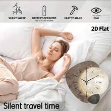 1个2D立体星球彩色积木静音挂钟，超静音石英机芯，无滴答声，适合装饰客厅、卧室、办公室、厨房和咖啡厅，是馈赠亲朋好友的完美家居装饰礼物。