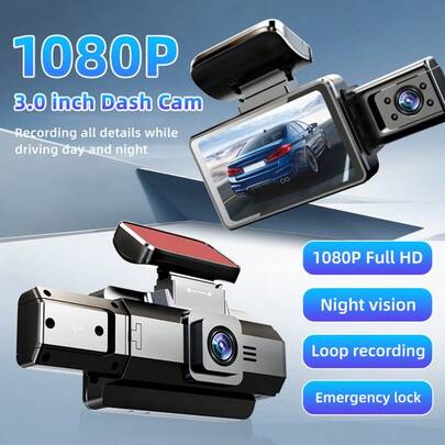 Vavupo Grabadora de conducción de doble canal montada en el automóvil: Este automóvil multifuncional está equipado con una lente giratoria dentro del automóvil, calidad de imagen de alta definición de 1080P, función de grabación de video, pantalla IPS de 3 pulgadas y sistema de detección, brindando una protección integral para la de la conducción con una batería de 150 mAh