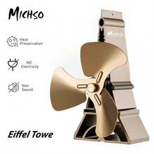 MICHSO Heat Powered Stove Fan, Silent Dual Blade Wood Stove Fan, Suitable For Fireplace, Home Heating Air Circulation In Winter - Multicolor - View 3