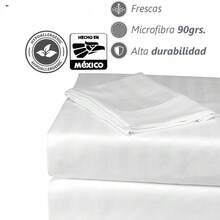 Juego de Sábanas de Microfibra Premium Tipo Satén Suaves y Frescas con Bolsillo Profundo para Cama Individual Matrimonial Queen King Incluye Sábana de Cajón Sábana Plana y Fundas de Almohada - Blanco - Ver 2