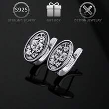 1 Đôi bông tai bạc 925 kiểu dáng hoa độc đáo cổ điển dành cho nữ, thích hợp để đeo hàng ngày, đi nghỉ mát, dự tiệc hoặc làm quà tặng. - Màu Bạc Cổ - Xem 6