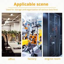 100pcs R-Type Cable Management Clips, Adjustable Wire Fasteners, Household & Commercial Use Anti- Cable Organizers, Sturdy, Keeps Desk & Wall Cables Tidy - Black - View 13