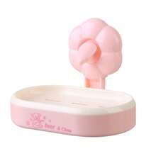1pc Flower Suction Cup Soap Dish, Luxury No Drill Wall Mounted Draining Soap Holder For Bathroom - Multicolor - View 9