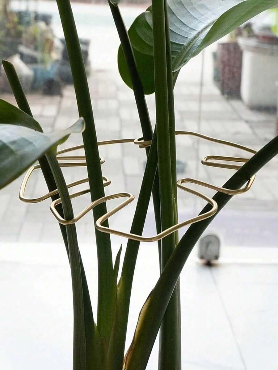 12/6/2/1件装金属龟壳叶形植物支架 - 耐用强力夹，龟壳竹子支撑系统，植物茎秆固定器，促进植物健康生长，装饰性花园支撑结构，攀援植物棚架，金属稳定器，植物生长支撑，植物支撑结构，攀援植物棚架