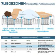 Orthopedic Cold Foam Mattress 120x200 Cm, Mattress With 7-Zone Pocket Spring Core, Firmness Level H3 (Medium-Firm) – OEKO-TEX® Certified, 20 Cm High, 4 Handles + Vacuum-Packed - 白色 - 查看 8