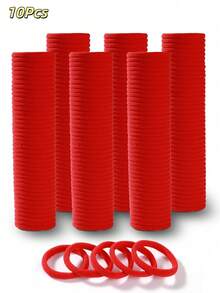 100 chiếc dây buộc tóc co giãn bằng nylon không đường may, không gây hư tổn cho cả nam và nữ, mềm mại và chắc chắn, phù hợp với tóc dày/mỏng, thẳng/xoăn, chống trượt, lý tưởng cho các hoạt động thể thao, yoga, chạy bộ và sử dụng hàng ngày. Món quà lý tưởng cho Ngày Valentine, Ngày của Mẹ, Lễ Phục Sinh, Sinh nhật, Kỷ niệm, Lễ hội và Tiệc tùng. - Đỏ - Xem 11