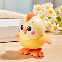 Pollito de juguete con mecanismo de relojería en cadena puede caminar animales lindos - Amarillo - Ver 12