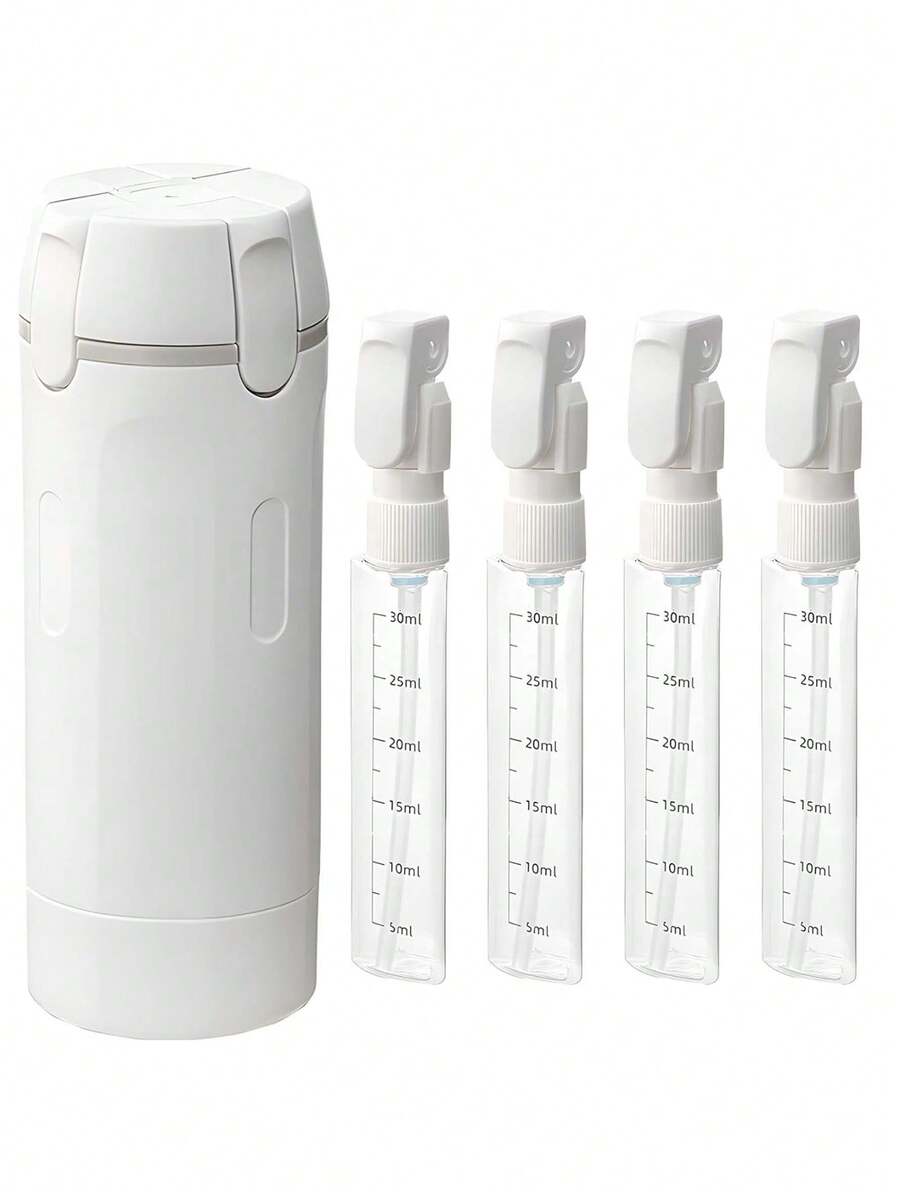 4 In 1 Travel Bottles For Toiletries - Refillable, Leak Proof, Portable Containers For Shampoo Lotion Conditioner Cream - Transparent With Scale And Label - For Business Trips Gym Camping (Green) - 白色 - 查看 1