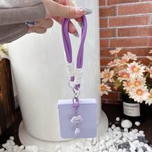 Luxury Purple Smooth Phone Case With Cloud Protable Strap Compatible With Samsung Galaxy ZFlip7 Z Flip6 ZFlip 5 Zflip6 Zflip5 Shockproof Back Cover, Phone Case Compatible With Motorola - Màu tím hoa cà - Xem 9
