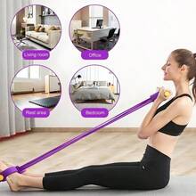 6-Röhren Dehnwiderstandsbänder, multifunktionaler Yoga Fußpedal Strecker, Fitness Widerstandsbänder - 4-Röhren Knöchelgelenk Strecker, geeignet für Bauch/Taille/Arm/Bein Dehn- und Formübungen, einsetzbar für Zuhause, Outdoor und Fitnessstudio - Verschiedenfarbig - Übersicht 4