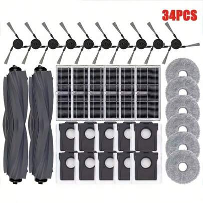 1/4/6/20/34pcs Vacuum Cleaner Accessories Suitable For Dream E X40 Ultra/X40 Pro Ultra/X40 Ultra Complete/L40 Ultra/S30 Pro Ultra, Including Dust Bags, Mops, Main Brushes, Secondary Brushes, HEPA Filters, Spare Parts