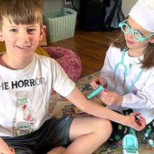 Doctor Kit 8 Pieces Toddlers Doctor Playset With Medical Storage Bag And Real Stethoscope Pretend Play Doctor Toys Birthday Gift For Boys Girls Aged 3 4 5 6 Blue - 藍色 - 查看 6