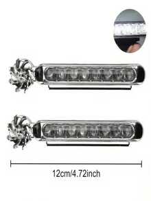 2个装汽车LED日间行车灯风力驱动LED泛光灯辅助照明摩托车灯汽车日间前大灯 - 2pcs - 查看 3