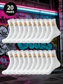 山海经主题卡通中筒袜，柔软透气，吸汗防臭，男女皆宜。新颖设计，街头朋克风格，穿着舒适。春秋新品。山海经系列男女袜，适合日常穿着、聚会、开学季及新年送礼。 - 彩色 - 查看 3